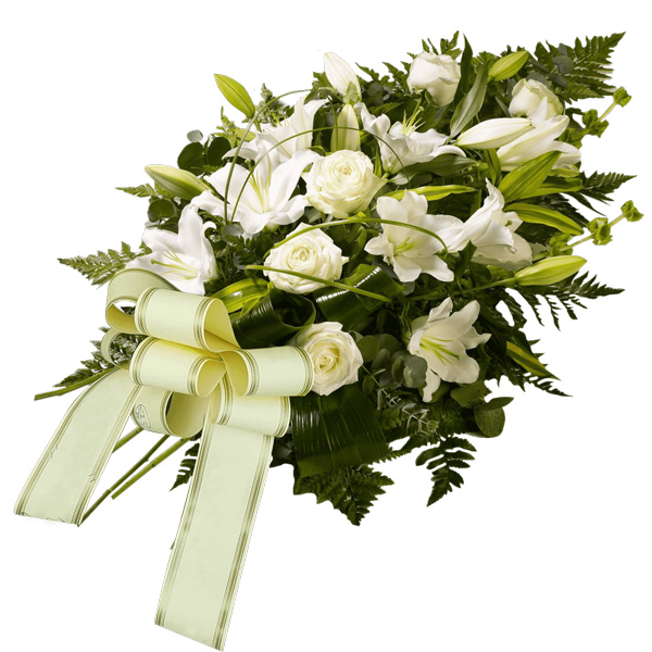 Italia in fiore consegna Consegna fiori per lutto fascio funebre bianco in Italia